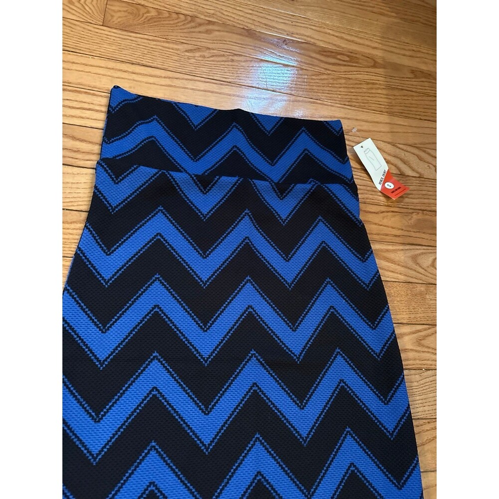 Pencil skirt navy blue black zigzag stripes retro vintage classic party business